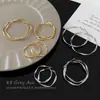 Pendientes de Aro Grandes de Plata Pura de Moda para Mujer 2024 Nuevos Populares Aro Liso Pendientes de Alta Gama Joyería de Aro Circular Europea y Americana