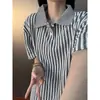 Camisa Polo de Retazos Pied de Poule Estilo Americano para Hombre, Camiseta de Manga Corta, Camiseta Fresca de Moda de Media Manga para Verano