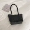 Bolso Tejido Cruzado para Mujer 2026 Otoño Nuevo Estilo Moda Tendencia Versátil Bolso Tote Gran Capacidad Hombro Único Bolso para Viajar
