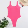 T Europeu Sexy Maiô Peça Única Cintura Marcada Emagrecedor Cor Fluorescente Jacquard Biquíni Praia Toque de Luxo Maiô Feminino