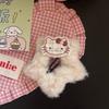Pinza para el pelo de Gato Kt a cuadros color arroz para Otoño e Invierno con estrella de cinco puntas, Pasador para flequillo lateral femenino, Accesorio popular para el cabello para puestos