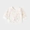 Roupa Íntima Meio Costas para Recém-Nascido Sem Costura Algodão Puro Primavera & Outono O Ano Todo Estilo Chinês Justa Roupa de Monge Top para Bebê