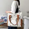 Bolsa para el Viaje Diario por la Mañana para Mujer, Gran Capacidad, Adecuada para Estudiantes Universitarios, de un Solo Hombro Cruzada, Estilo Americano, Bolsa Casual Ligera, Bolso Tote Vintage