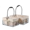 Cesta de flores pequeña portátil de hierro, arreglo floral, cesta de flores secas tejidas de ratán, decoración de sala de estar, accesorios de fotografía, cesta de flores