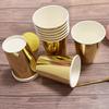 Vaso de papel dorado desechable de 300 ml y 10 oz para decoración de bodas y fiestas en casa, vaso de papel grueso.