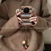 Adequado para Capa de Celular Huawei Mate80, Atmosfera de Outono e Inverno, Listras e Estrelas em Cores Quentes Contrastantes Huaweimate70Pro
