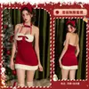 Roupa com tema de Natal: fantasia de coelho de veludo sexy, vestido vermelho justo ao corpo, traje para apresentação de palco, roupa de Natal plus size