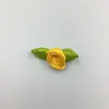 Em estoque 3 pontos fita com folhas Rosa flor pequena Acessórios DIY laço de fita Folha Verde pequena Rosa Atacado