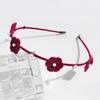 Diadema con lazo dulce y linda de estilo coreano, diadema fina con flores de perlas flocadas, accesorios para el cabello para presionar el cabello