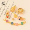Accesorios de Oro de Arena Vietnamita Colgante Lindo de Cabeza de Tigre y Cerebro para Zapatos Colgante Giratorio de Girasol con Doble Oreja Accesorios de Joyería