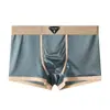 Roupa Íntima Masculina de Cetim Masculina Seda Gelada Respirável 2025 Esportiva Antibacteriana Forro de Seda Cueca Boxer Seda Gelada Secagem Rápida