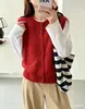 Colete Cardigan de Tricô Cinza para Mulheres, Novo Estiloso e Fashion 2026 Jaqueta Colete Suéter de Caimento Solto