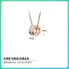Colar de Cerâmica Preta Homemzinho Vermelho Baojia para Mulheres Corrente de Mola S925 de Prata com Diamantes Corrente Clavicular Cintura Fina Estilo Levemente Luxuoso