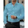 Camisa de manga larga de lujo de alta gama para hombre, camisa de negocios de moda transfronteriza para hombre, camisa con estampado digital