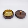 Cenicero de madera maciza, cenicero de nogal, cenicero de acero inoxidable para el hogar y la oficina con tapa, cenicero de madera anticenizas volantes, cenicero de madera para cigarrillos.