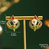 Aretes Vintage Serie Pintura al Óleo Jardín de Monet Perla Natural Mariposa Flor Borla Aretes Avanzados Celebridad de Internet