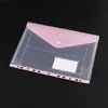Bolsa para documentos de 11 furos A4 com folhas soltas cor transparente arquivo de dados de escritório conta papel de prova de estudante bolsa com fecho de pressão para armazenamento