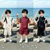 Conjunto Casual de Verano para Niños Ropa Deportiva Elegante Ropa de Dos Piezas con Media Cremallera y Manga Corta de Bebé Ropa para Bebés y Niños