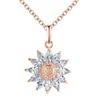 Cao Shi regalo de Año Nuevo transfronterizo micro set de girasol circón cadena de suéter collar colgante europeo y americano deseo venta al por mayor