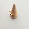 Ins estilo francés nicho irregular metal redondo simple anillo acero titanio chapado color oro 18K protección anillo de acero titanio