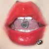 Anillo para Lengua Love 1.6 de Espesor Acero Inoxidable Corazón de Melocotón Decoración para Lengua Nuevo Perforación Corporal Joyería Anillo para Lengua Venta Directa de Fábrica Mayorista