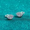Aretes de Plata Esterlina S925 Xindeyi Aretes Ovalados de Moissanita Aretes Elegantes Super Brillantes Fabricante de Personalidad Moderna en Stock