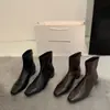 ¡Súper suave! Botines pitillo de cuero suave estilo vintage para adelgazar con punta fina, aumento interno de altura, versátiles para el trabajo, botines de mujer con cremallera trasera