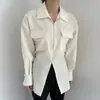 Coreia do Sul Dongdaemun 2026 Outono Inicial Novo Estilo Coreano Simples Nicho Design Estilo Camisa Feminina Amarração na Cintura Afunilamento Top