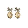 S925 brincos barrocos vintage franceses estilo hong kong brincos de arco brincos simples elegantes avançados brincos femininos clipe de orelha