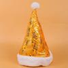 Gorro navideño para niños, gorro de franela para adultos, gorro navideño al por mayor, tocado navideño, accesorios para el cabello, gorro dorado cos
