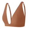 Conjunto de Sujetador de Triángulo con Costilla Sin Costuras Inalámbrico de Tirantes Anchos y Tanga para Mujer Zhanrun Cross-Border Br16 Dd03