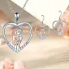 Colar e Brincos Criativos Distintos para Mãe e Filha Exquisite Presente de Dia das Mães Moda Versátil Doce Fresco