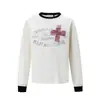 27559 High Street Estilo Americano Unissex Streetwear Design de Estampa de Letras de Alta Qualidade Camiseta Masculina Tendência de Manga Longa com Caimento Solto