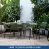 Conjunto de Mesa y Sillas Metálicas para Comedor en Terraza de Villa al Aire Libre, Conjunto de Mesa y Sillas para Patio de Ocio y Jardín, Conjunto de Mesa y Sillas de Té para Hotel y Restaurante