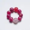 Pulsera de Cuarzo Rosa Rosa Natural con Lazo Rojo Belleza para Mujer, Moda Casual Versátil Pulsera Lluvia Flor de Cerezo Venta al por Mayor