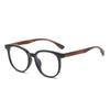 Nuevas gafas de miopía retro TR90 para hombres y mujeres con montura completa, montura grande, montura redonda, montura para gafas con luz azul y espejo plano.