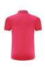 Camisa polo de negocios para grupo, estampado bordado, borde color perla de imitación seda de morera, rojo ciruela, manga corta, cuello de solapa