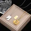 Moda Transfronteriza Europea y Americana Acero de Titanio Sobre Carta de Amor Collar de Pareja Creativo Colgante Loveyou Abrible Cadena para Clavícula