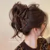 Pinza de pelo triangular grande con estampado de leopardo para cabello voluminoso, peinado de alta gama para la parte posterior de la cabeza, pinza de tiburón, accesorio para el cabello, pinza para el cabello para mujer