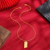 Novo Colar Dourado Areia Régua Dupla Face Artesanato Personalidade Fashionável A Vida Toda Você é Suficiente para Homens e Mulheres Joias Douradas