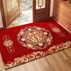 Felpudo Rojo Chino 'Xi' para Puerta de Entrada Diatomeas Antideslizante Resistente a la Suciedad Decoración de Habitación de Boda Felpudo Alfombra Roja