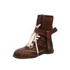 Versión de Piel de Vaca de Botas de Entrenamiento Martin Estilo Cazador Alemán Versátiles con Cordones y Cremallera Lateral en Bloques de Color Retro de Moda para Mujer, Colección Otoño/Invierno 2026