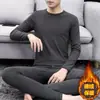 Ropa interior térmica de doble cara para hombre, engrosada y forrada de felpa, capa base de otoño para hombre y pantalones, transpirable