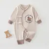 Roupa de Bebê Borboleta Estilo Primavera e Outono Unissex Macacão de Manga Longa Macacão de Amarrar Desenho Little Pony Roupa Externa para Recém-Nascido