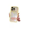 Adecuado para Apple 17PROMAX borde amarillo crema gato rosa estrella caricatura inglés iPhone18 funda de teléfono anticaída