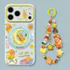 Luna y Estrellas Son Adecuadas para Funda de Teléfono Móvil Apple 17Promax 15 Silicona Suave 16 Dibujos Animados Lindos 14 Soporte Giratorio 18