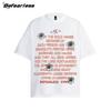Camiseta de manga corta con letras y viñetas de estilo americano de verano para hombre y mujer, holgada, de algodón puro, combinable con todo.