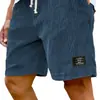 2026 Nuevo Estilo Transfronterizo Etiqueta Negra Gruesa Verano Hombres Pana Vintage Casual Pantalones Cortos Transpirables Modernos de Longitud hasta la Rodilla
