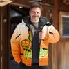 2023 Transfronterizo Nuevo Monstruo Verde de Piel Halloween Estampado Grinqi Ropa de Invierno Gruesa para Hombre con Capucha y Cremallera Ropa de Algodón Terciopelo