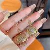 Ganchos de Seguridad para Orejas con Piedra Ojo de Gato para Mujer, Estilo Chino, Aretes Sencillos, Joyería de Oreja Retro Versátil para Mujer al por Mayor